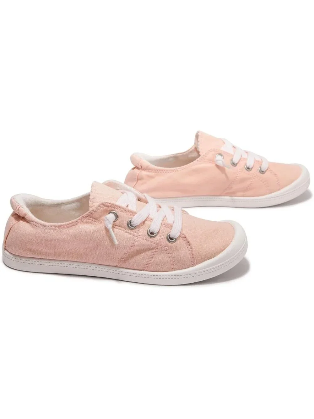 Womens Pink Canvas Slipon Canvas Sneaker Low Top Walking Shoes Fashion Sneakers